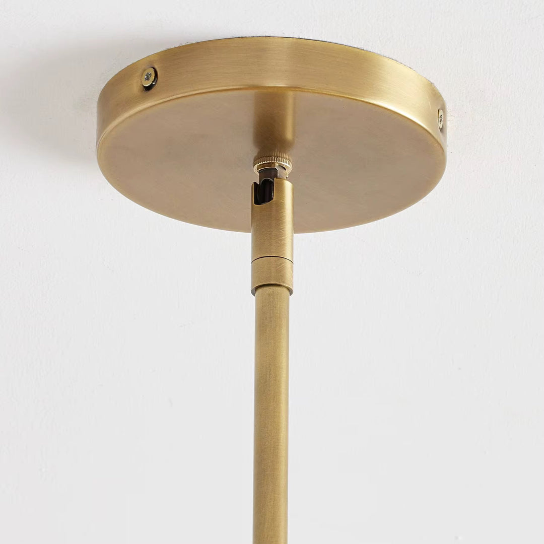 Modern Brass Ring Chandelier with Ribbed Glass Lights
