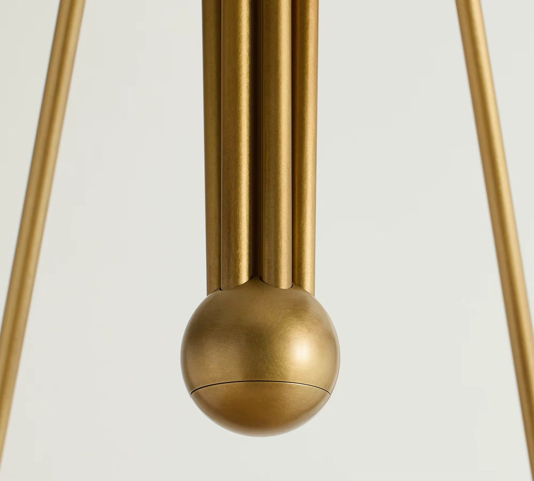 Modern Gold 6-Light Ribbon Chandelier with White Shades