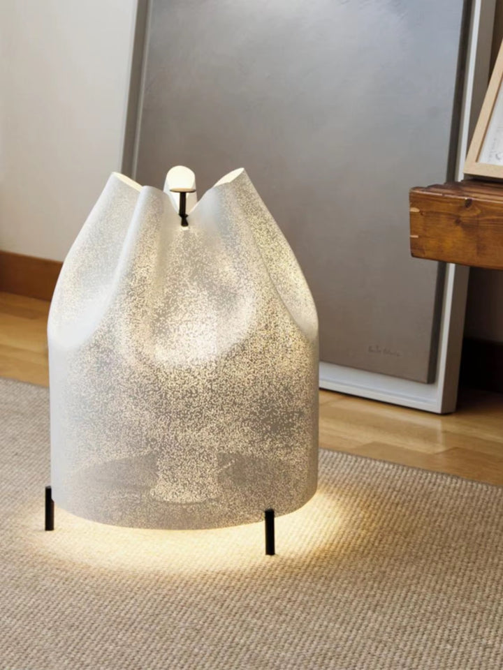 Sculptural Textured Glass Table Lamp