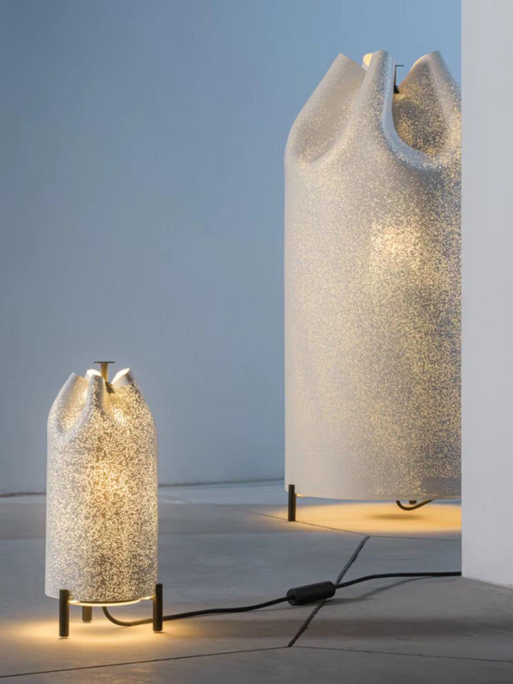 Sculptural Textured Glass Table Lamp