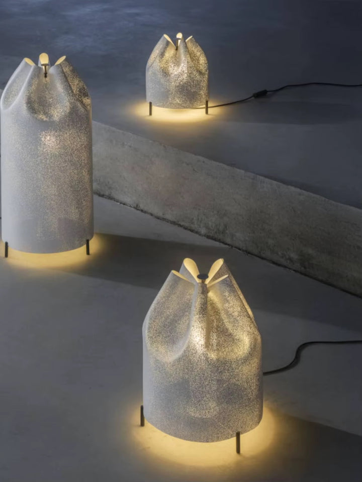 Sculptural Textured Glass Table Lamp