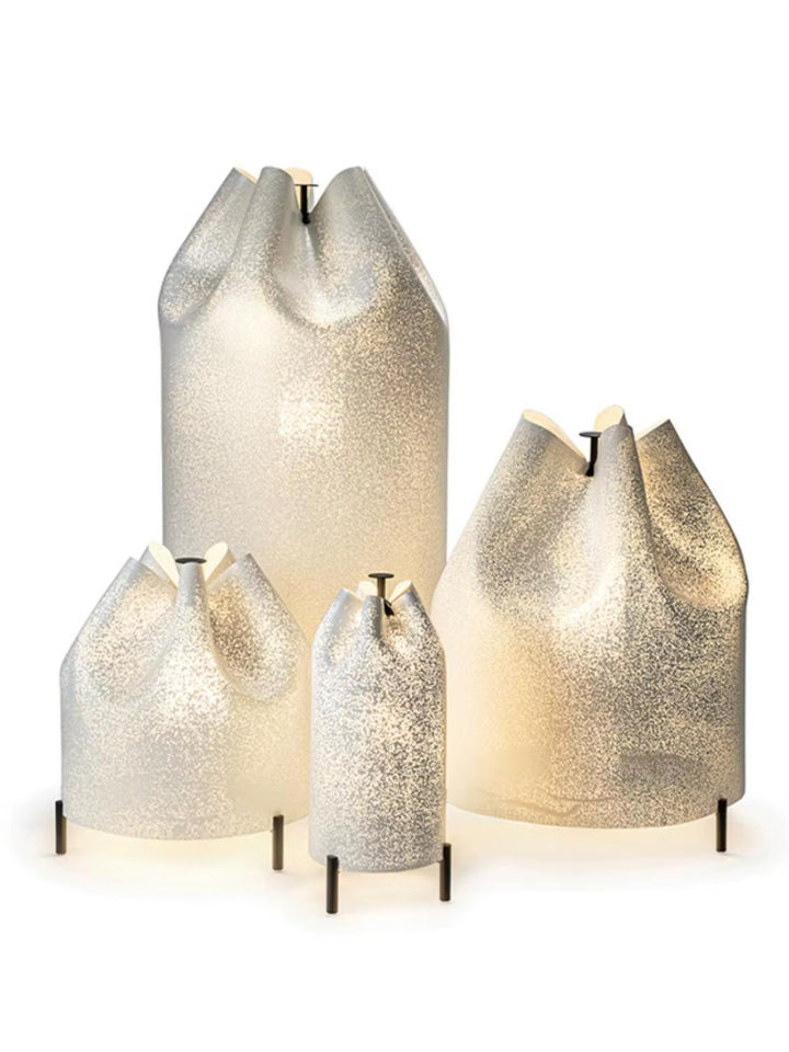 Sculptural Textured Glass Table Lamp