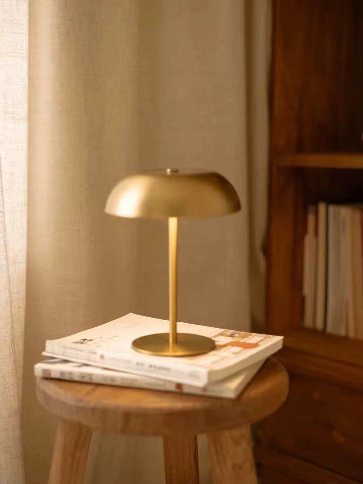 Mushroom head brass rechargeable Table Lamp