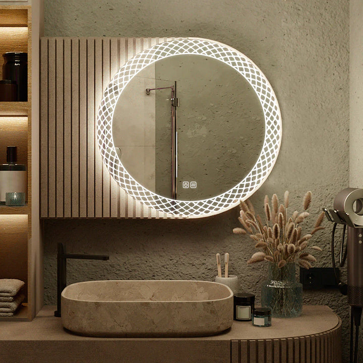 Lattice - LED Round Wall Mirror