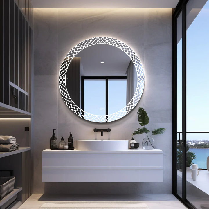 Lattice - LED Round Wall Mirror