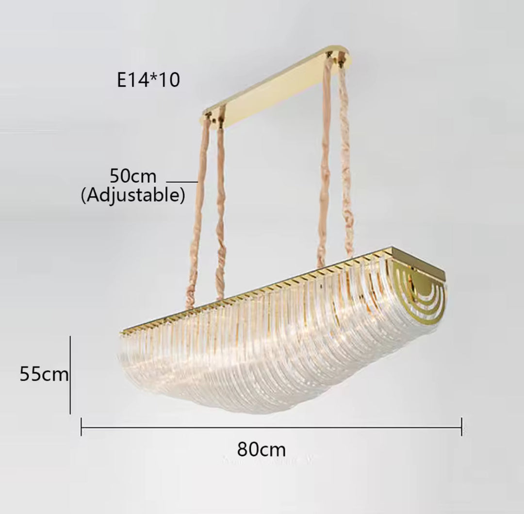 Rectangular Crystal Chandelier