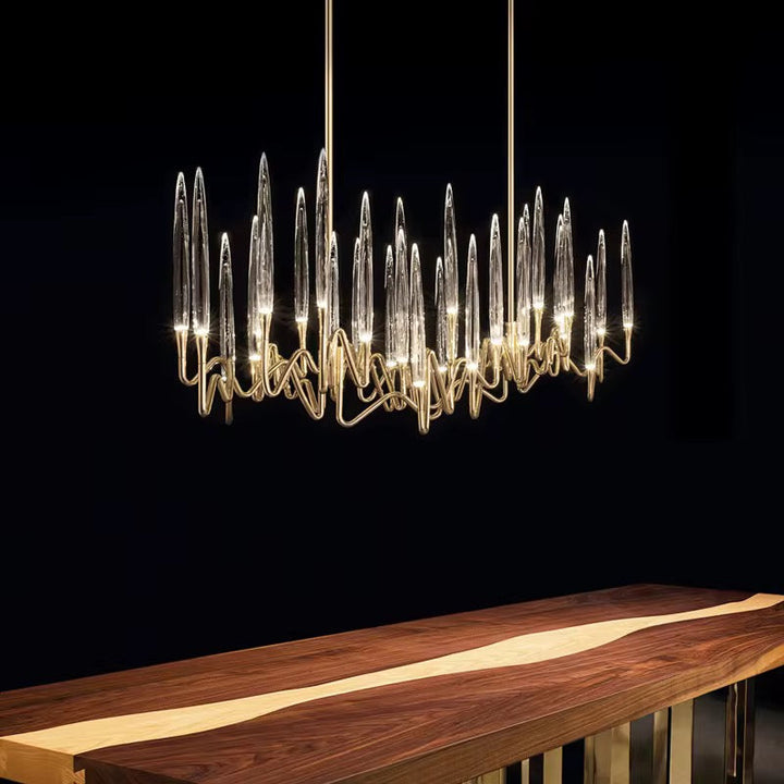 Golden Crystal Wave Chandelier