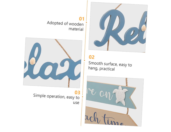 Relax Beach Time Wall Decor Sign - Coastal Hanging Plaque