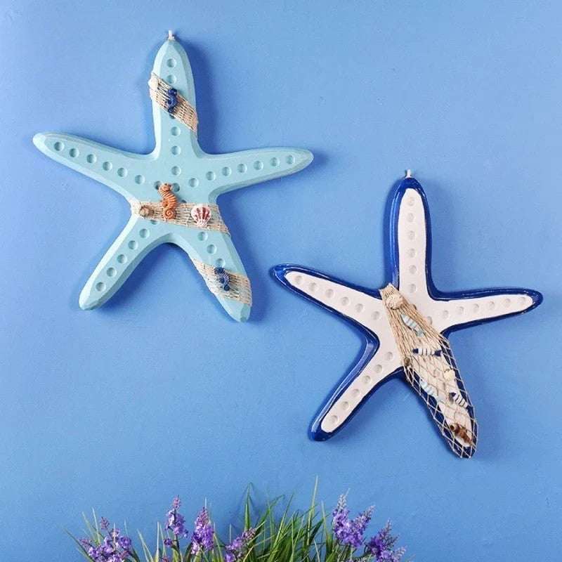 Hanging Starfish Wall Decor - Nautical Resin Decorations