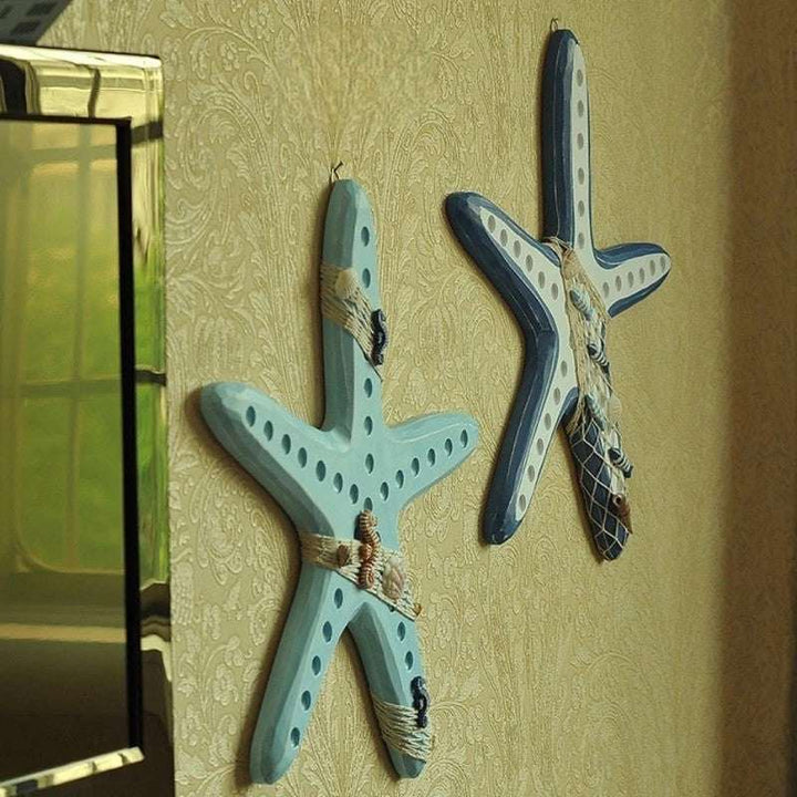 Hanging Starfish Wall Decor - Nautical Resin Decorations