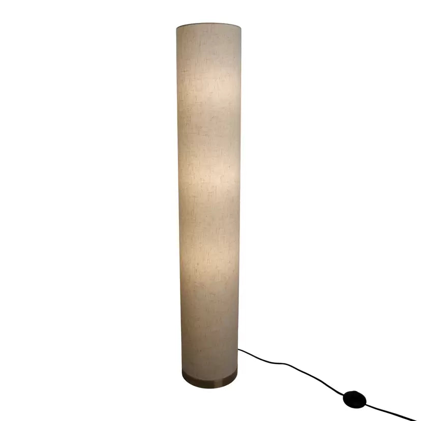 Modern Floor Lamp with Cylindrical Fabric Shade and Minimalist Design