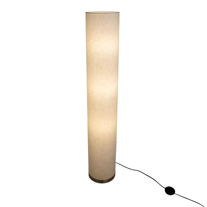 Modern Floor Lamp with Cylindrical Fabric Shade and Minimalist Design