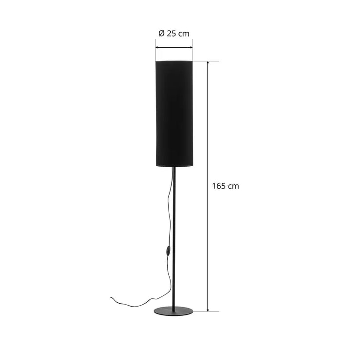 Modern Floor Lamp with Black Cylinder Shade and Slim Base