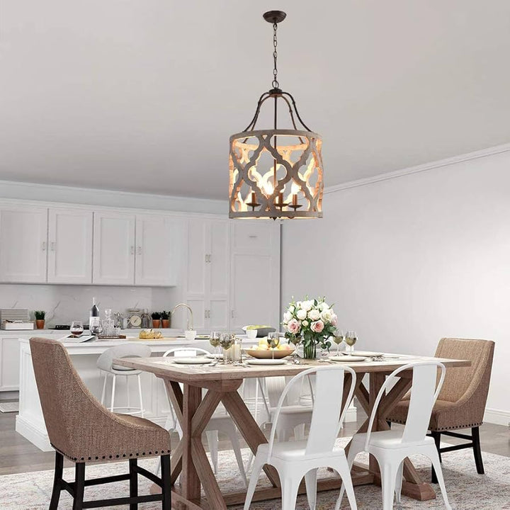 Rustic Pattern Frame Chandelier