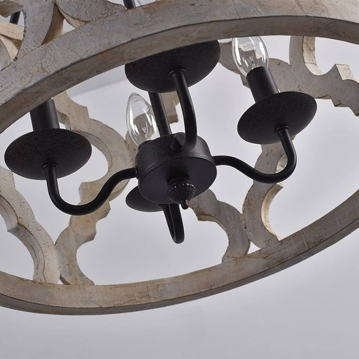 Rustic Pattern Frame Chandelier