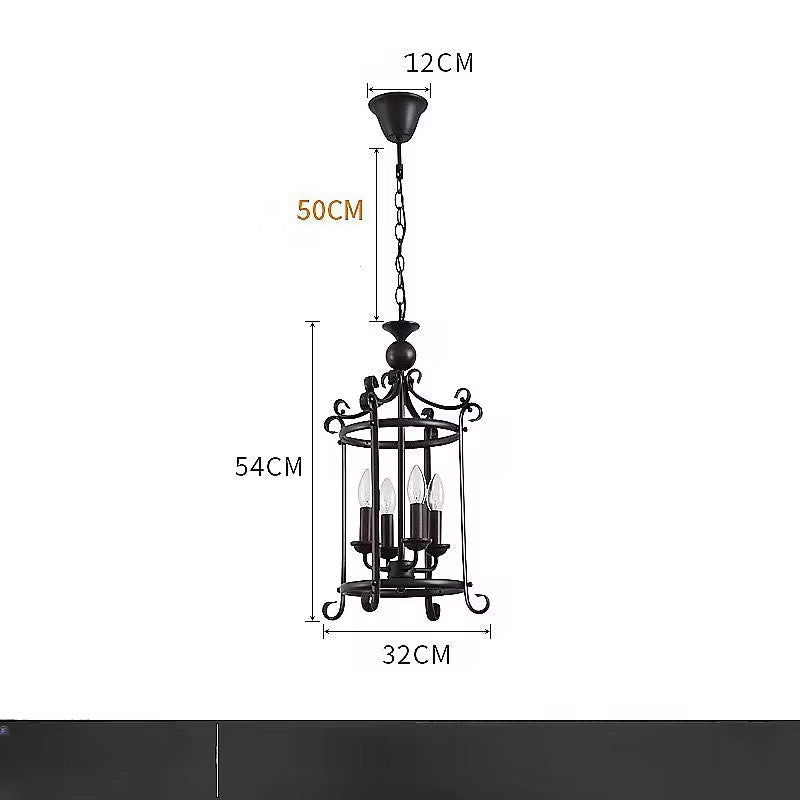 Wrought Iron Lantern Chandelier