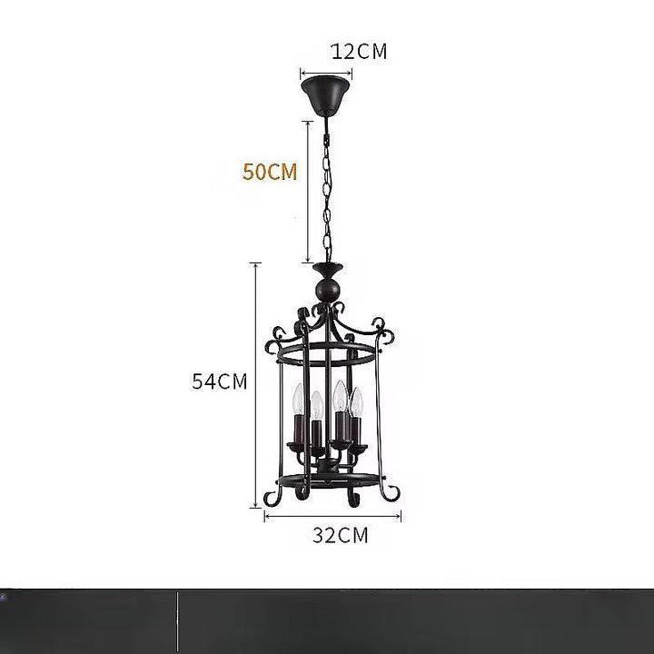 Wrought Iron Lantern Chandelier