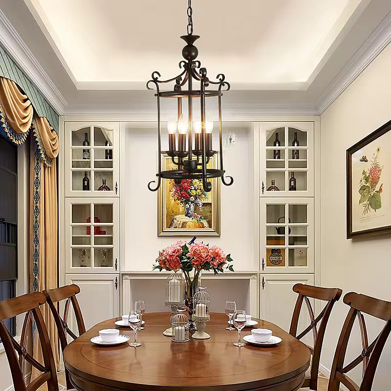Wrought Iron Lantern Chandelier