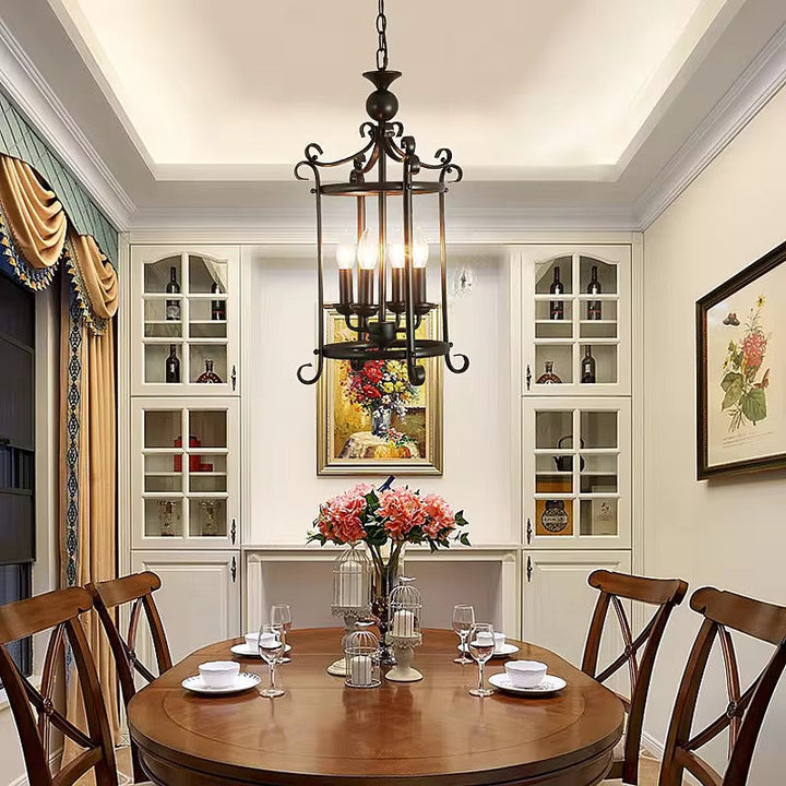 Wrought Iron Lantern Chandelier