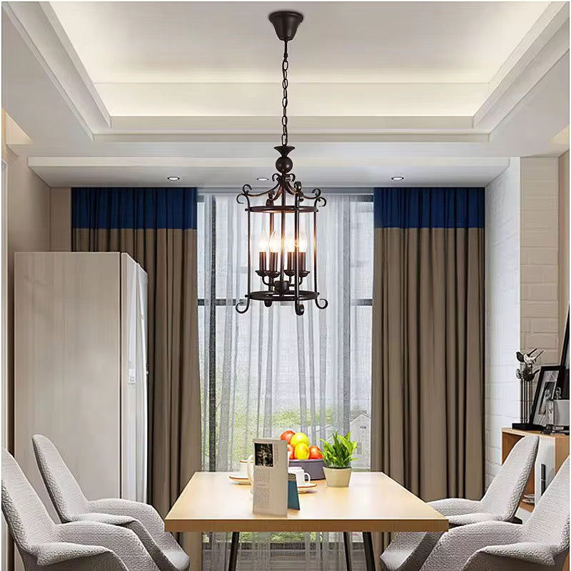 Wrought Iron Lantern Chandelier