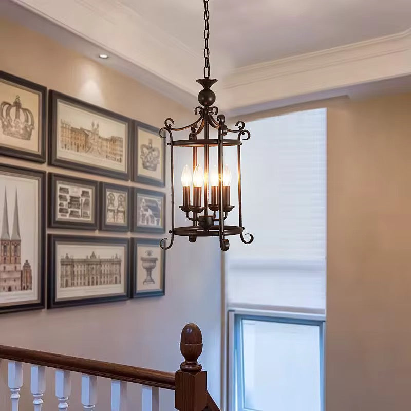 Wrought Iron Lantern Chandelier