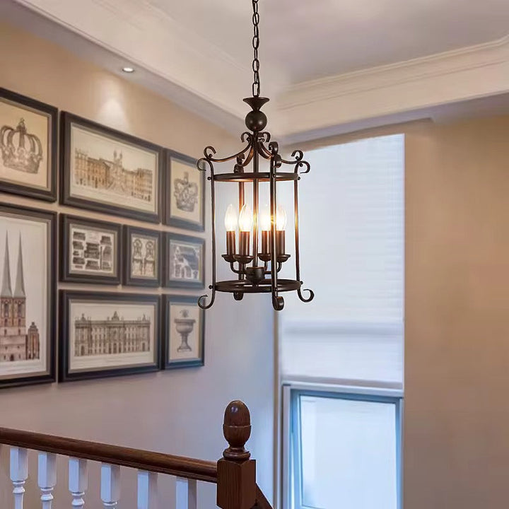 Wrought Iron Lantern Chandelier