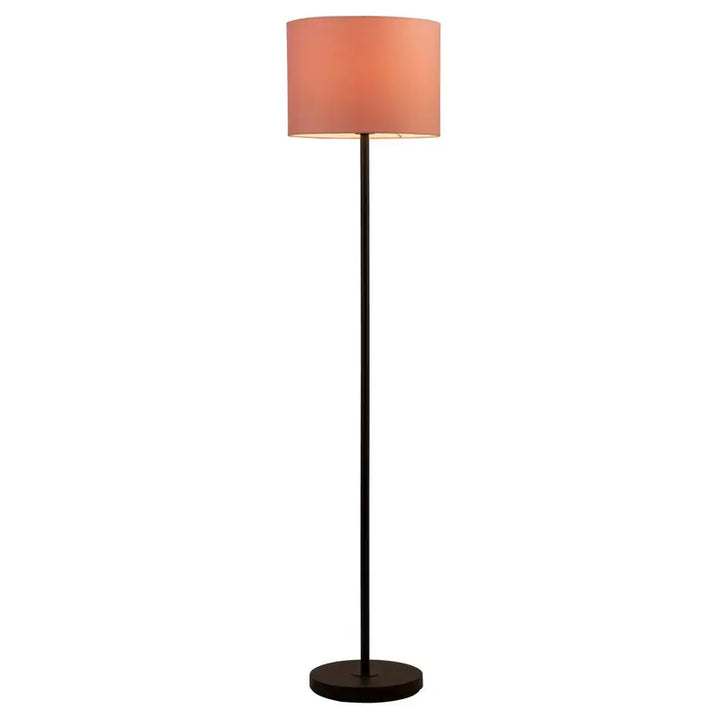 Modern Floor Lamp with PINK Shade and Black Base