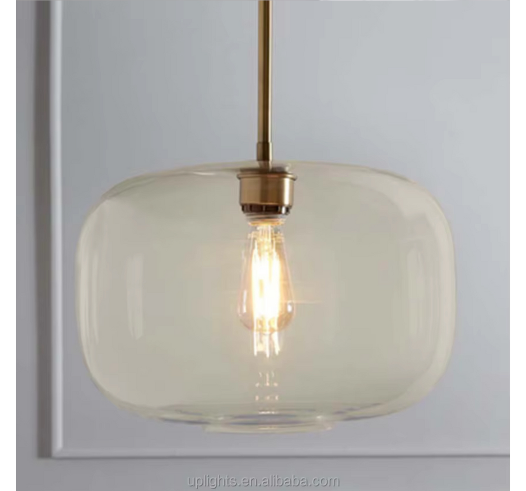 Modern Amber Glass Cluster Pendant Light