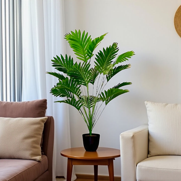 Artificial Palm Plant in Black Pot