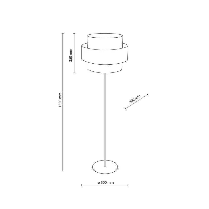 Rustic Floor Lamp with Layered Bamboo Shade and Black Base