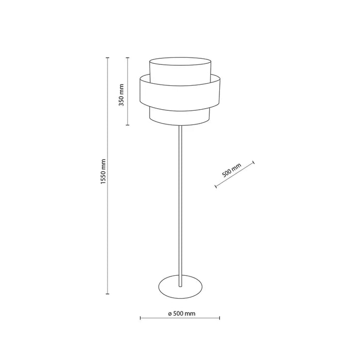 Rustic Floor Lamp with Layered Bamboo Shade and Black Base