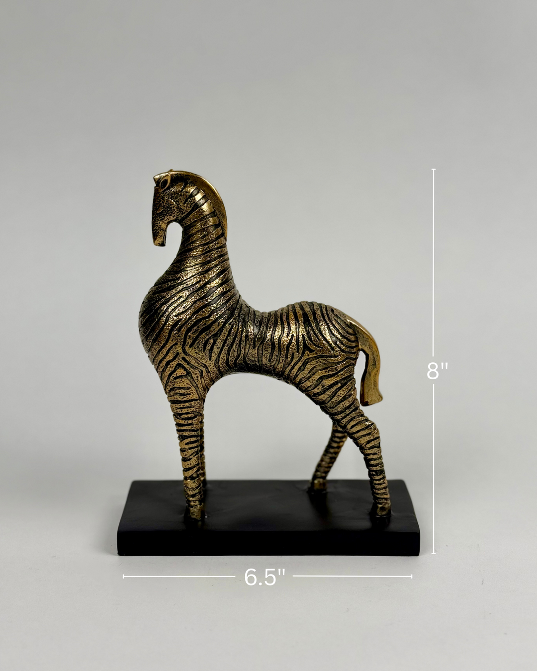Gold Zebra Horse Figurine
