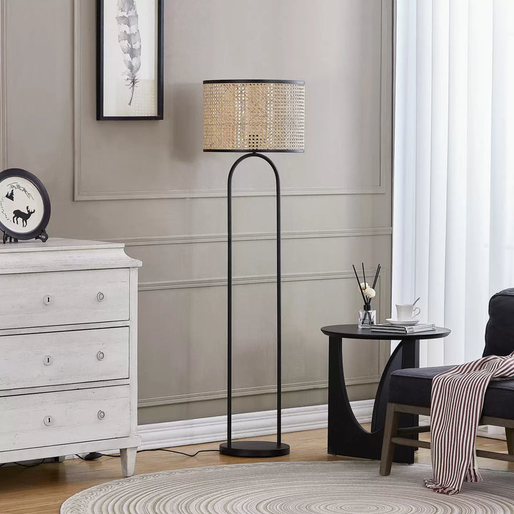 Contemporary Floor Lamp with Perforated Shade