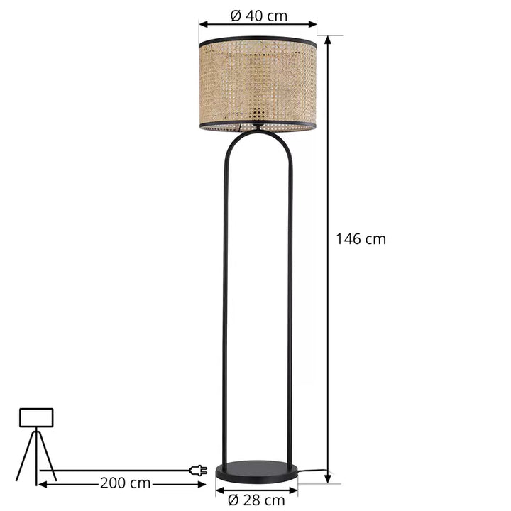 Contemporary Floor Lamp with Perforated Shade