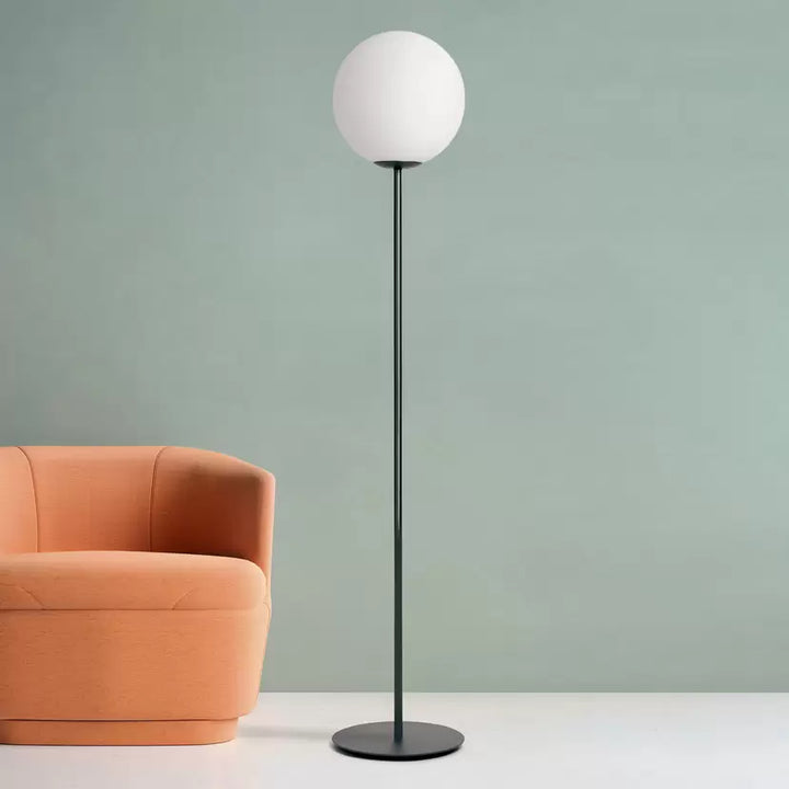 Modern Minimalist Floor Lamp with White Globe Shade