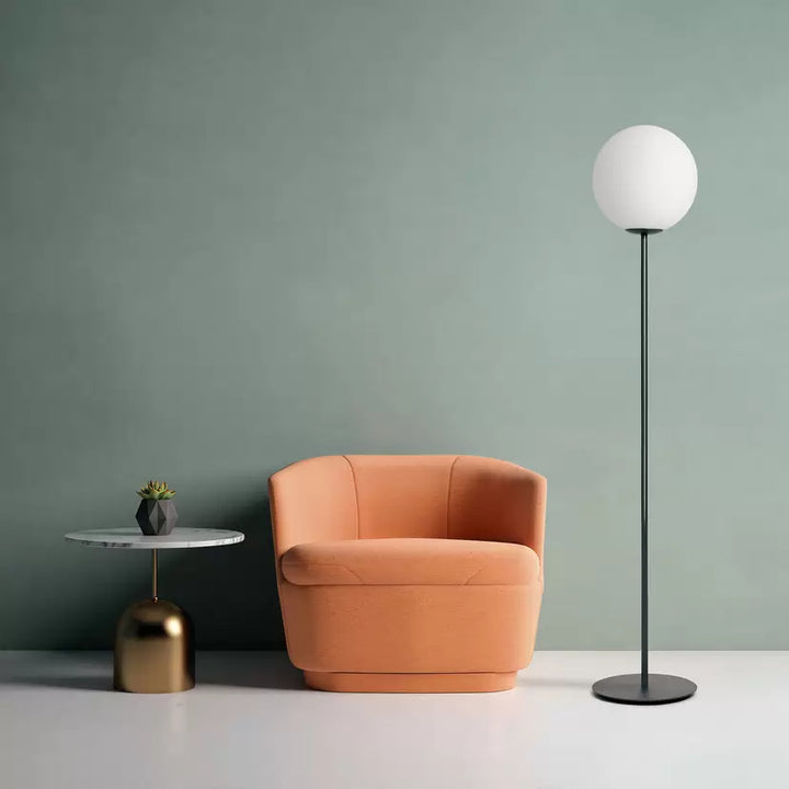 Modern Minimalist Floor Lamp with White Globe Shade