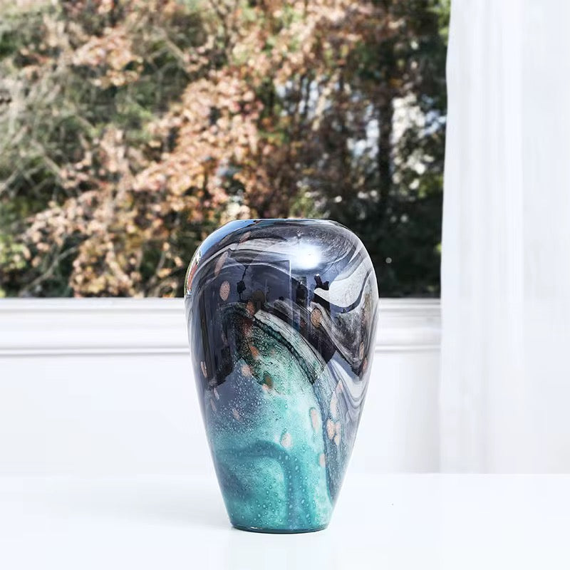 Modern Art Glass Decorative Vase set of 2