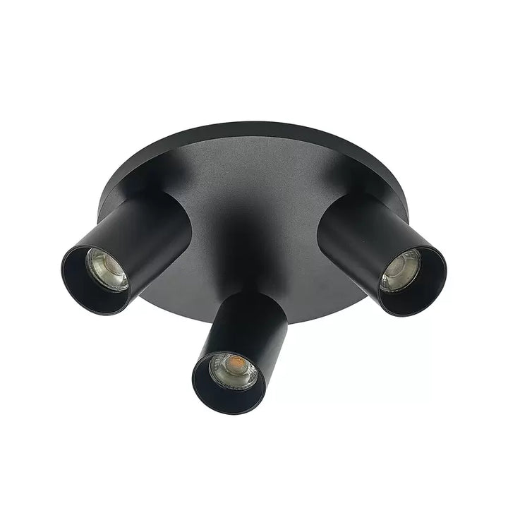 Elegant Black Ceiling Spotlight with Three Adjustable Heads