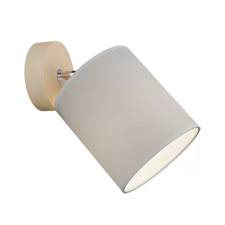 Scandinavian Wooden Wall Light with Fabric Shade