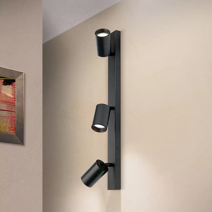 Modern Vertical Wall Spotlight with Triple Adjustable Heads