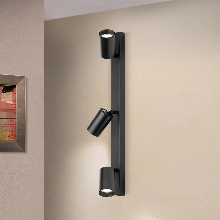 Modern Vertical Wall Spotlight with Triple Adjustable Heads