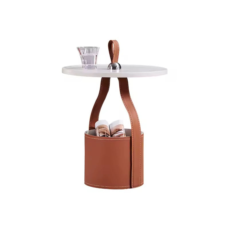 Leather Storage Side Table