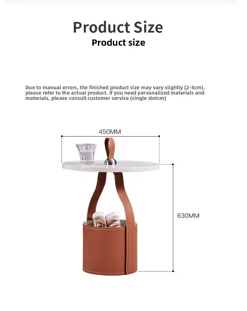 Leather Storage Side Table