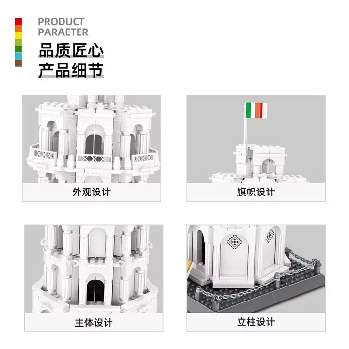 Leaning Tower of Pisa Building Blocks – Architectural Landmark Model (1334 Pcs)