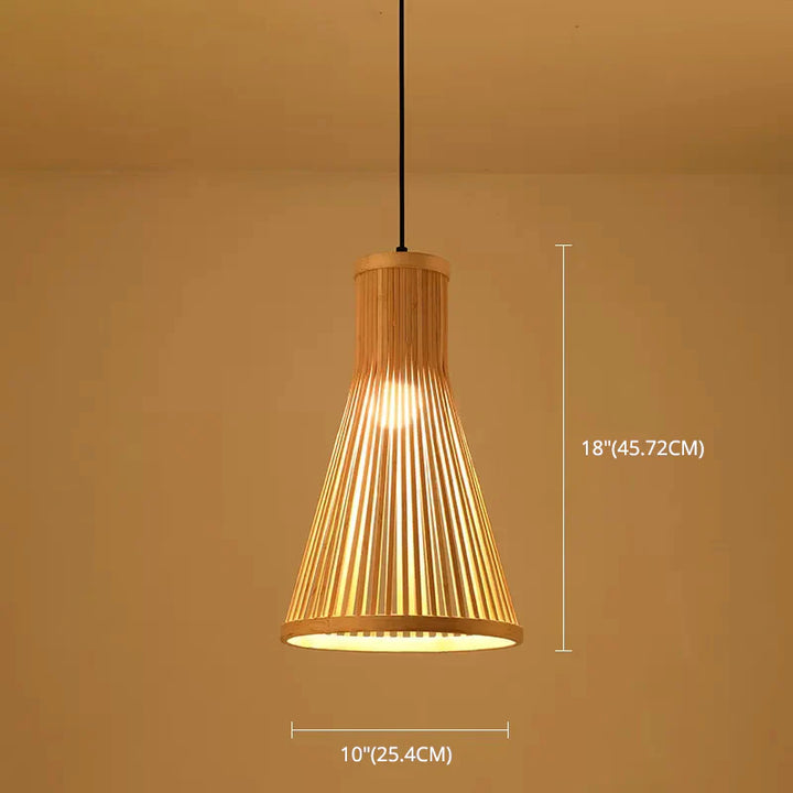 Natural Bamboo Pendant Light with Warm Glow