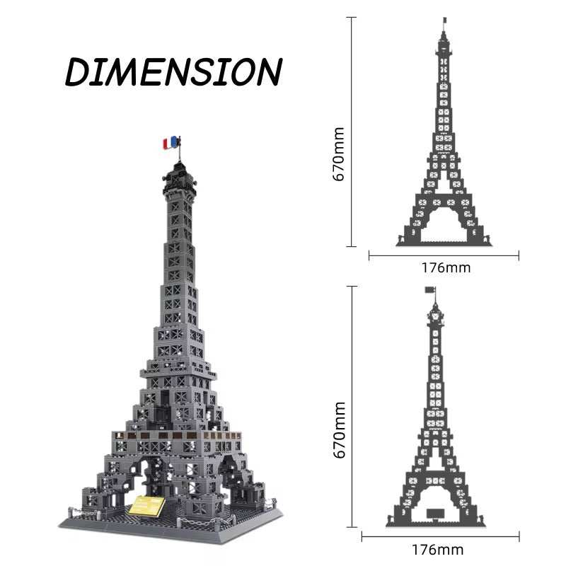 Eiffel Tower Building Blocks – Paris Architectural Landmark Model (976 Pcs)