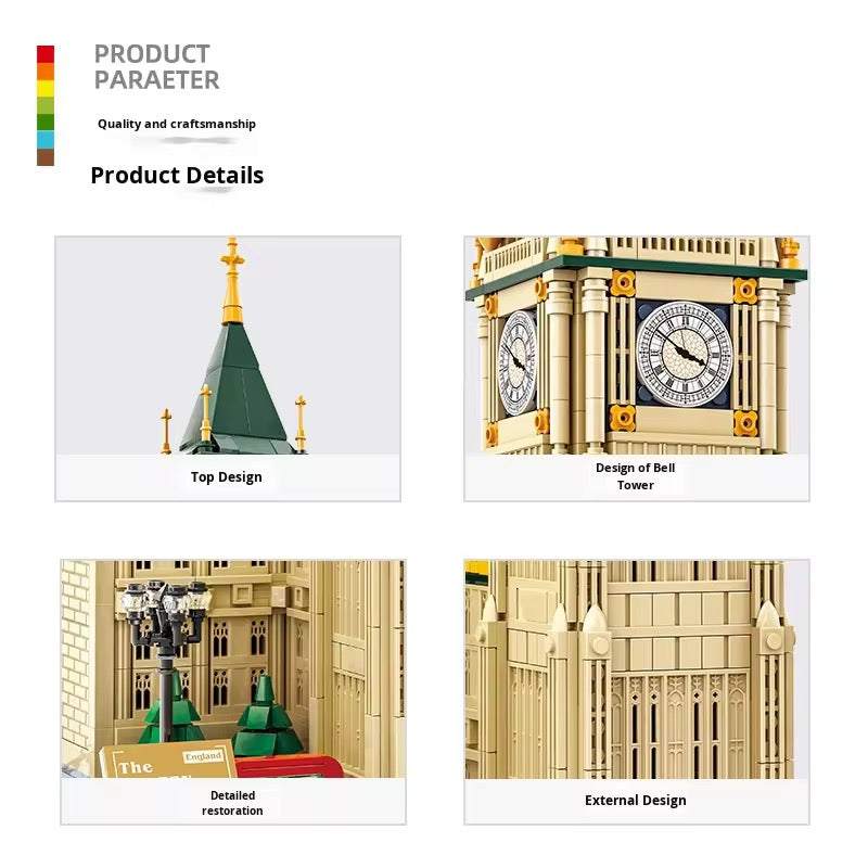 Big Ben Clock Tower Building Blocks – London Landmark Architecture Model (1095 Pcs)