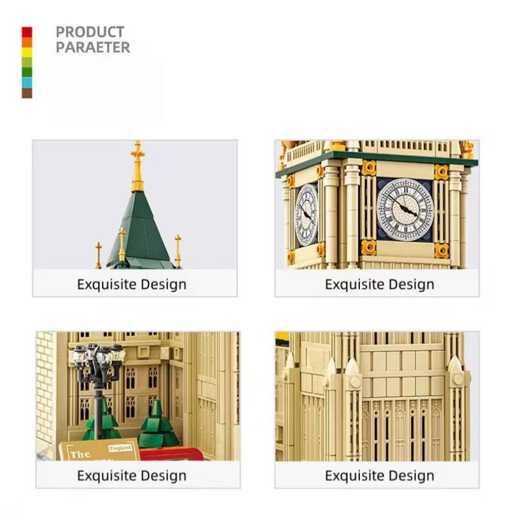 Big Ben Clock Tower Building Blocks – London Landmark Architecture Model (1095 Pcs)