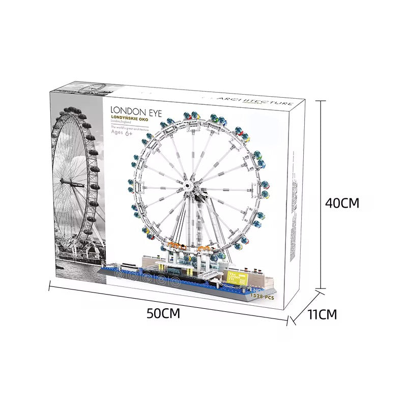 London Eye Building Blocks Set – Famous London Ferris Wheel Architecture Model (1528 Pieces)