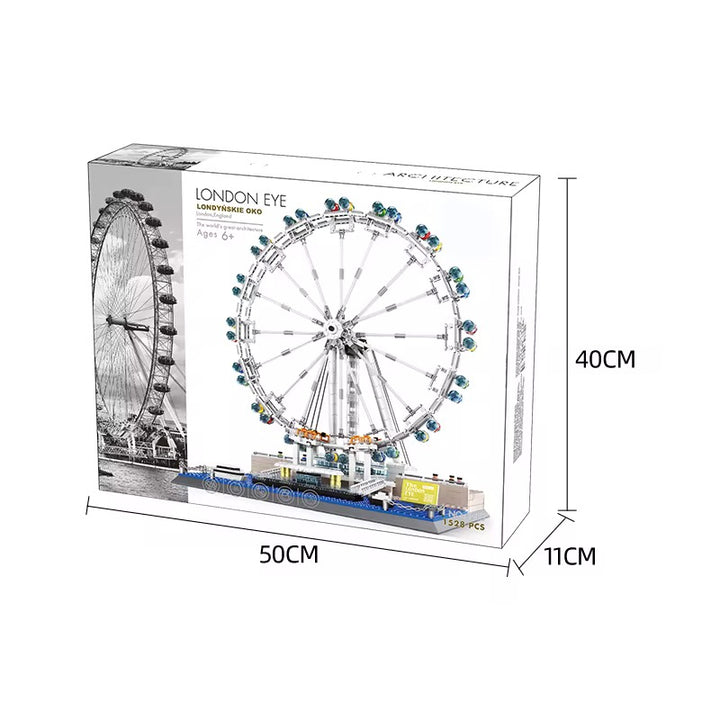 London Eye Building Blocks Set – Famous London Ferris Wheel Architecture Model (1528 Pieces)